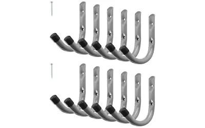 Garage Storage Hooks 4  J Utility Hangers Heavy Duty  12 Pack Gray • $12