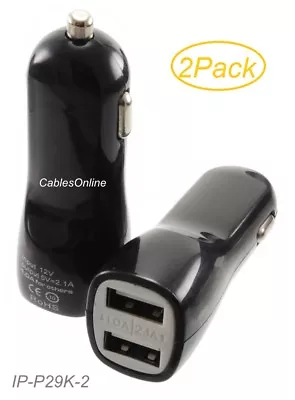 2-Pack 2x USB Mini Car Charger 2.1A/1A Smartphones Power Adapter IP-P29K-2 • $5.50