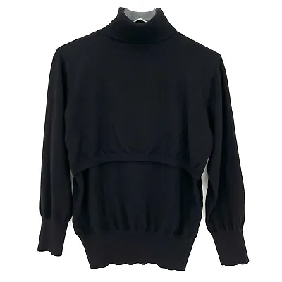 Kindred Bravely Classic Nursing & Maternity Turtleneck Sweater Black Size Medium • $20