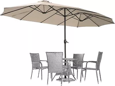 15x9ft Double-Sided Patio Umbrella Outdoor Market Umbrella Large Umbrella • $95.99