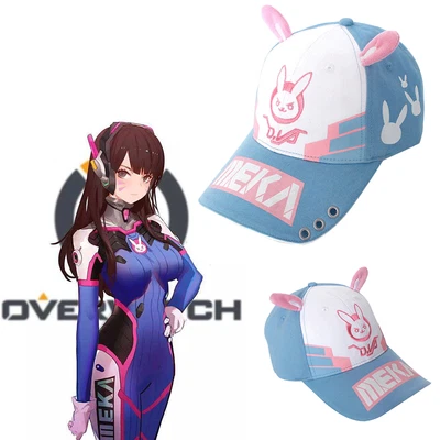 $21.93 • Buy Overwatch Baseball D.Va Cap Cosplay Rabbit Ear Hat Costume OW Xmas Fan Gift
