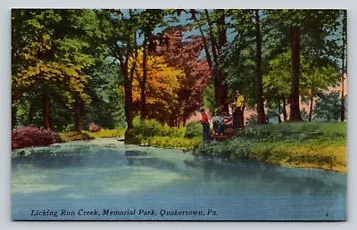 People Licking Run Creek Memorial Park Quakertown PA P283A • $4.99