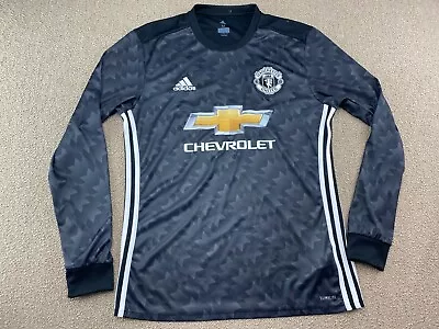 Adidas Manchester United FC Jersey M Black Gray Soccer Uniform Kit England • $59.49