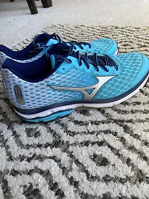 Mizuno Womens Wave Rider 18 410656 5Z73 Blue Running Shoes Sneakers Size W10.5 • $34