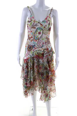 $69.99 • Buy Diane Von Furstenberg Women's Silk Floral Midi Dress Multicolor Size 4