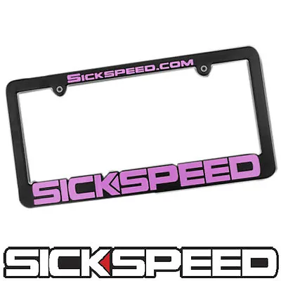 1pc Black/pink Logo License Plate Cover Holder Decorative Plastic Frame Tag P6 • $8.88