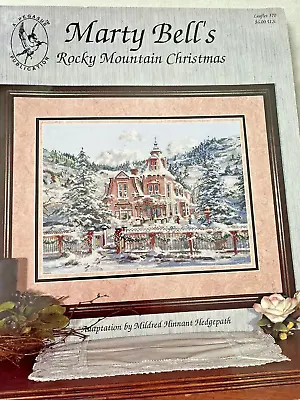 Marty Bell Cross Stitch Chart Rocky Mtn Christmas Victorian Colorado Rockies Vtg • $12.95