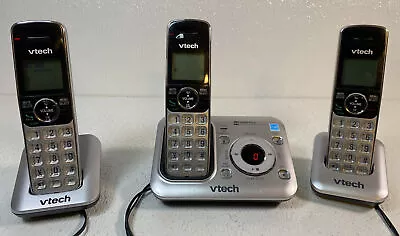 Vtech Silver Expandable Three Handset Answering Cordless Phone System CS6429-3 • $31.49