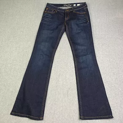 Miss Me Jeans Womens 28 Boot Blue Distressed Flap Button Pocket *30x31 • $29.89