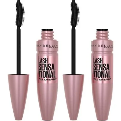 Lot Of 2 MAYBELLINE LASH SENSATIONAL CURVITUDE MASCARA#710 BLACKEST BLACK 0.33oz • $5.92