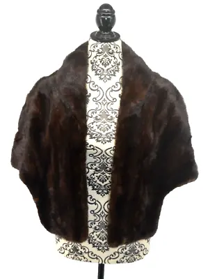 VOULA MITSAKOU Vintage Mink Stole / Shawl Should Wrap GREECE Brown Fur • $99.99