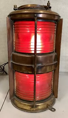 Vintage Marine Lantern Fresnel Lens Running Light Desk Lamp 1966 • $495