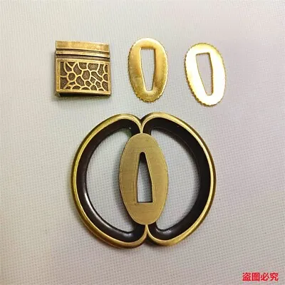 Nice Alloy Musashi Tsuba Habaki Seppas F Japanese Sword Samurai Katana TIY Parts • $18