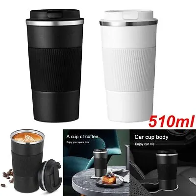 Insulated Travel Coffee Mug Cup Thermal Stainless Steel Flask Vacuum Thermo UK • £9.09