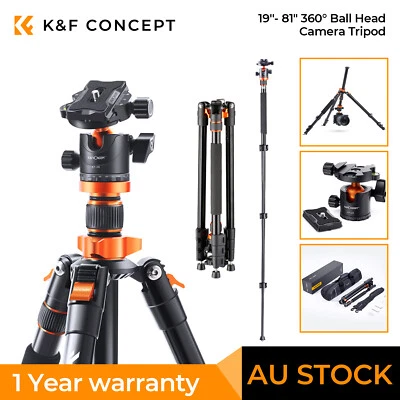 $109.99 • Buy K&F Concept 207cm Camera Tripod Monopod With 360 Degree Ball Head For DSLR 22lbs