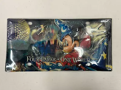 Disney Sorcerer Mickey  Four Parks One World  3D Plastic License Plate • $30