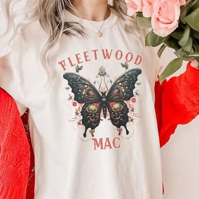 Vintage Fleetwood Mac Stevie Nicks Butterfly White T-Shirt SF14435 • $9.99