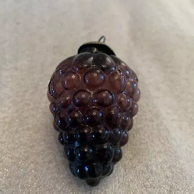 Vtg Purple Kugel Style Ornament Grape Cluster Christmas Euc Metal Top • $18