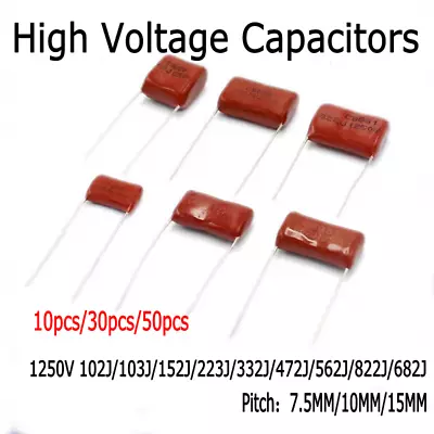 10/30/50pcs CBB81 High Voltage Metal Film Capacitor 1250v 1000v 102/103/104~822J • $36.22
