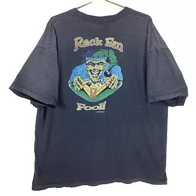 Vintage Dead Stroke Rack ‘Em Fool T-Shirt 2Xl Black 90s Single Stitch Billiards • $49.99