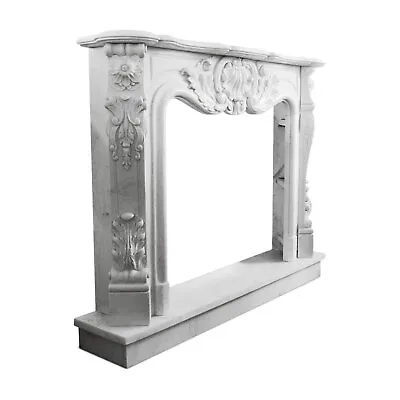 Fireplace IN Marble Carrara Decoration Louis XVI Marble Fireplace L.150 • $5219.48