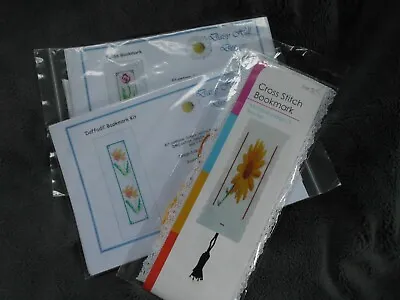 Cross Stitch Kits Bundle Floral Bookmarks Flowers Tulip Daffodil Sunflower (3) • £12.99