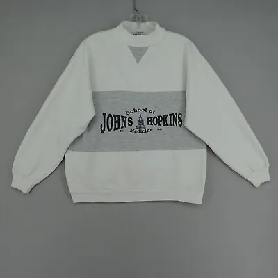 VTG Velva Sheen John Hopkins University Sweatshirt Size M White Mockneck 80s 90s • $39.99