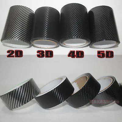 Tape Decal 2D 3D 4D 5D Texture Carbon Fiber Vinyl Wrap Car Sticker Strips Black • $88.99