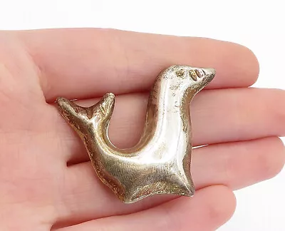 MEXICO 925 Sterling Silver - Vintage Hollow Sea Lion Animal Brooch Pin - BP1831 • $55.95