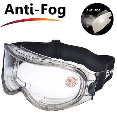 £15.99 • Buy SAFEYEAR Safety Large Glasses Clear Lens Anti Fog UV-Protection Sealed Goggles