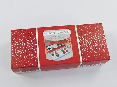 Yankee Candle 10 Pc Holiday Christmas Tea Light Sampler Set W/Holder NEW IN BOX! • £37.99