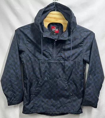 Vans X Independent Skate Skateboarding Checkered Blue Black Windbreaker Jacket M • $19.99