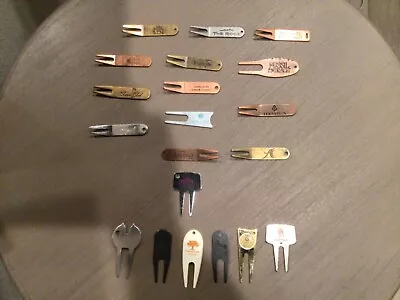 Collection Of 20 Golf Divot Tools From A Variety Of Courses And Clubs • $20