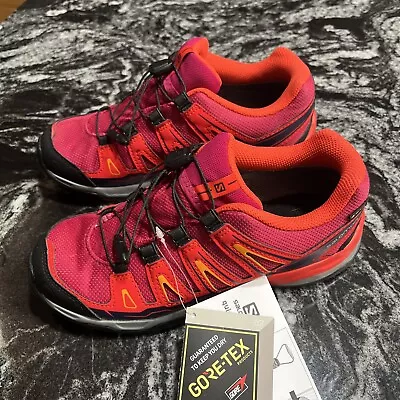 Salomon X Ultra 3 Goretex GTX J Pink Red Black Size 5 US / 37 EU NWT • £57.83