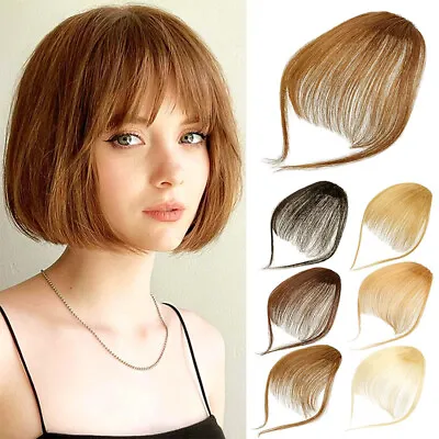 Clip In Bangs 100% Real Remy Human Hair Thick/Air Fringe Neat Bang Extensions • $8.29