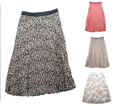 Vince Camuto Women's Elastic Waist Pleated Midi Skirt Multiple Size And Colors • $14.49