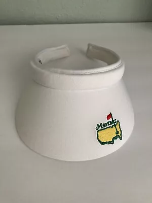 Masters Golf Visor White Augusta National Embroidered Logo Preowned Womens • $24
