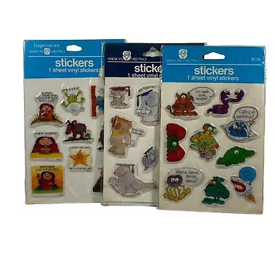 3 AG Vinyl Stickers Googly Eyed Monster Sherman Graduation Animal NIP NOS • $18.99