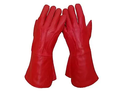 Men Leather Gauntlets Medieval Renaissance Larp Long Cuff Gloves • $30