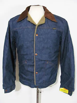 Vintage WRANGLER DEADSTOCK DENIM & CORDUROY 70s NWT Sherpa Lined Jacket M 40L • $114.99