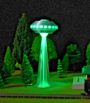 N Z T Scale Trains UFO Flying Saucer Space Ship With Abduction Green Laser Beam • $21.99