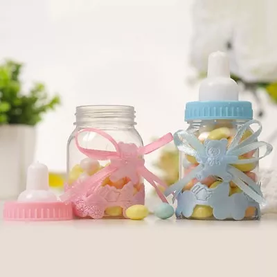 [doubleuo] 24X Fillable Bottles Candy Box Baby Shower Baptism Home Party Favour • £3.19