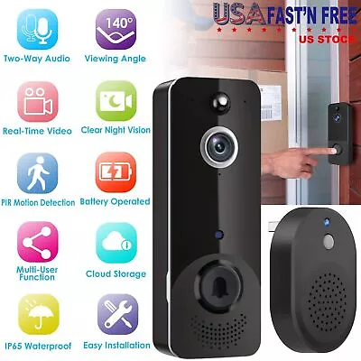 Smart Video Doorbell HD Wireless Door Bell Advanced Motion Detection Camera 2024 • $31.88