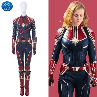 Ms Marvel Costume Leather Captain Marvel Carol Danvers Cosplay Halloween Outfits • $145.79