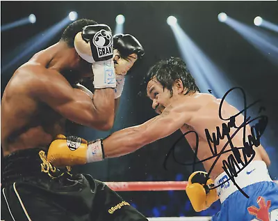 Manny  Pacman  Pacquiao Autographed Boxing 8x10 Photo Manny's Coa Vs Mosley • $100