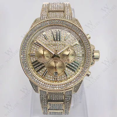 Michael Kors MK6355 Gold Crystal Pave Stainless Steel Analog Women's Watch • $163