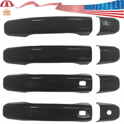 $16.19 • Buy Black Door Handle Covers FOR 2019 20 2021 Chevy Silverado GMC Sierra 2 Smart Key