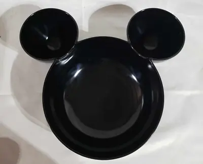 Disney Zak  Designs Mickey Mouse Black Chip N Dip Bowl Hard Plastic Mickey Ears • $25