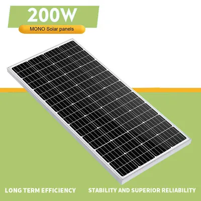 200W Watt Monocrystalline Solar Panel 12V Off Grid RV Power Caravan Charger Boat • £128.88