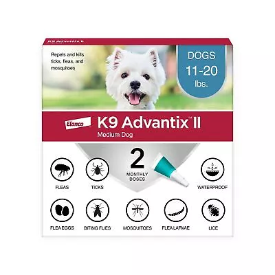 K9 Advantix II Medium Dog Vet-Recommended Flea Tick & Mosquito Treatment & P... • $51.97